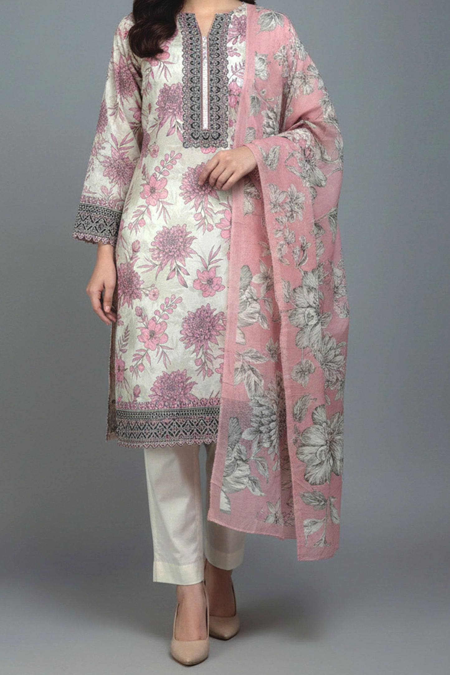 Limelight – Dusty Pink (Summer Unstitched) – 3 Piece Digital Printed Lawn