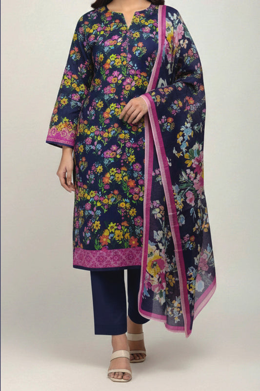 Limelight – Sapphire Blue (Summer Unstitched) – 3 Piece Digital Printed Lawn