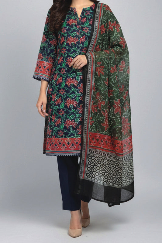 Limelight – Black (Summer Unstitched) – 3 Piece Digital Printed Lawn