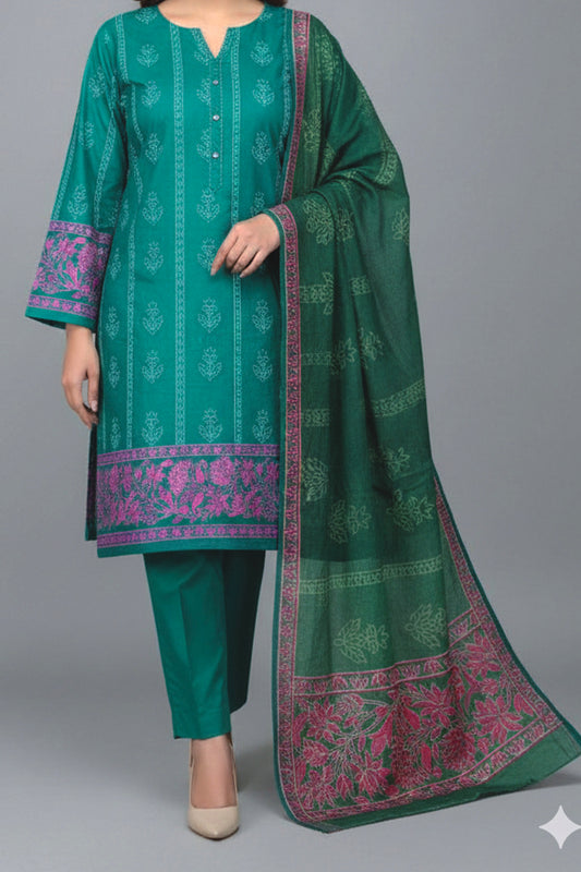 Limelight – Emerald Green (Summer Unstitched) – 3 Piece Digital Printed Lawn
