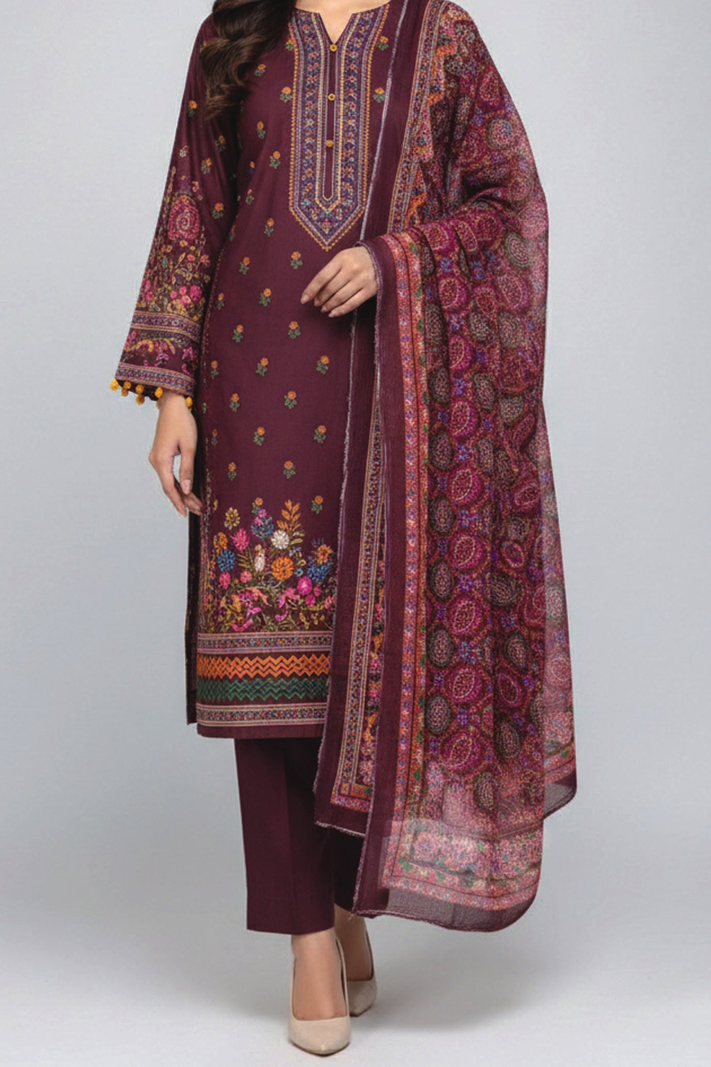 Limelight – Ruby Red (Summer Unstitched) – 3 Piece Digital Printed Lawn